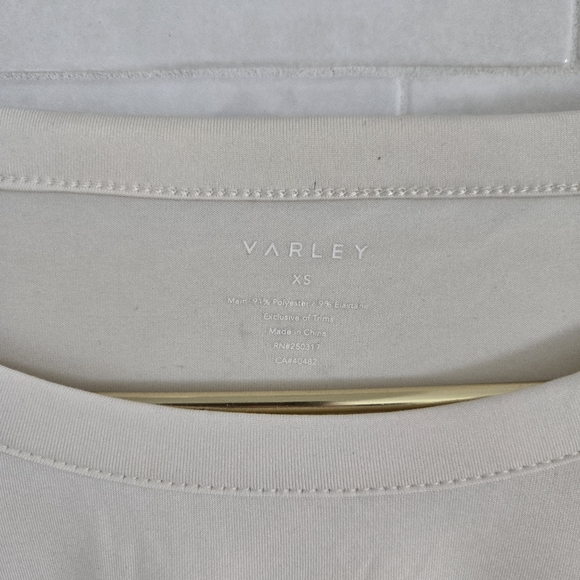 Varley Kearney Long Sleeved Top Blush Marl Cream Ivory Thumbholes Scoop Neck XS - Picture 4 of 10